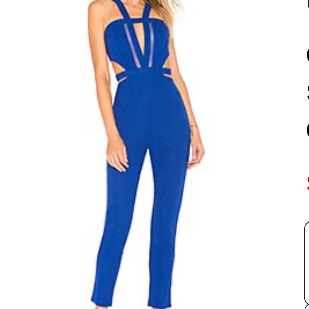 Revolve Cobalt Blue cut out jumpsuit